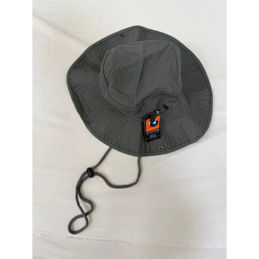 Newhattan Mens Olive Green Boonie Hat 100% Cotton Sun Bucket‎ Hat L/XL 1510